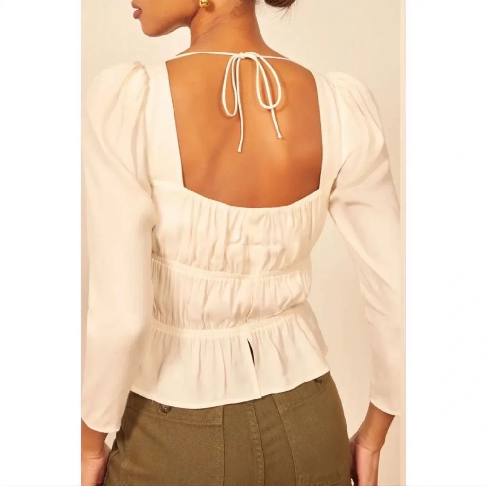 Reformation Plath Top in Ivory NWOT Medium